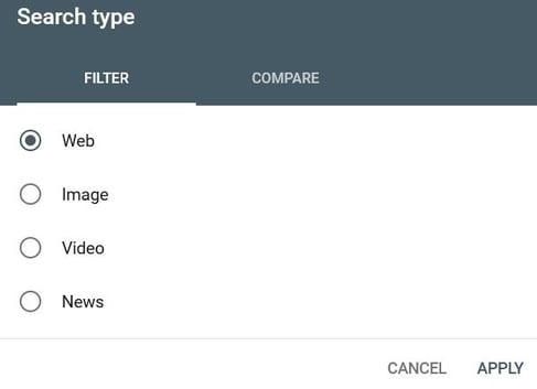 Filter by Search type
