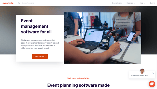 Eventbrite event management software