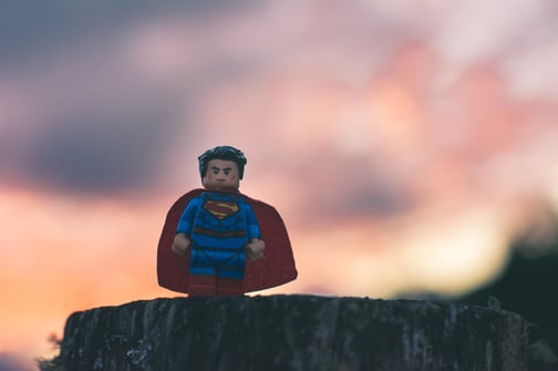 Superhero depicting as Marketing Hero