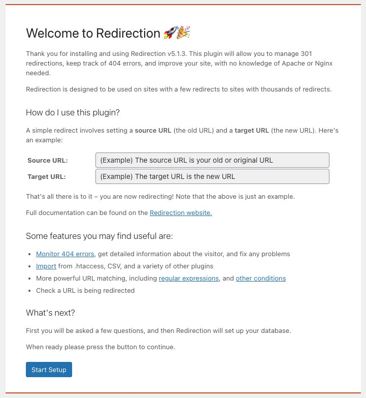 Redirection tool screenshot showing how to redirect your WordPress pages to HubSpot